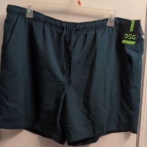 DSG NEW Rec Shorts mens 6" XXL Brilliant Teal Lined Drawstring